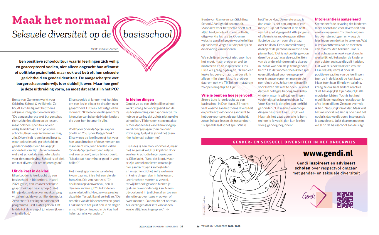 Een tijdschrift met praktijkverhalen en inzichten over seksuele integriteit op de werkvloer. School en Veiligheid